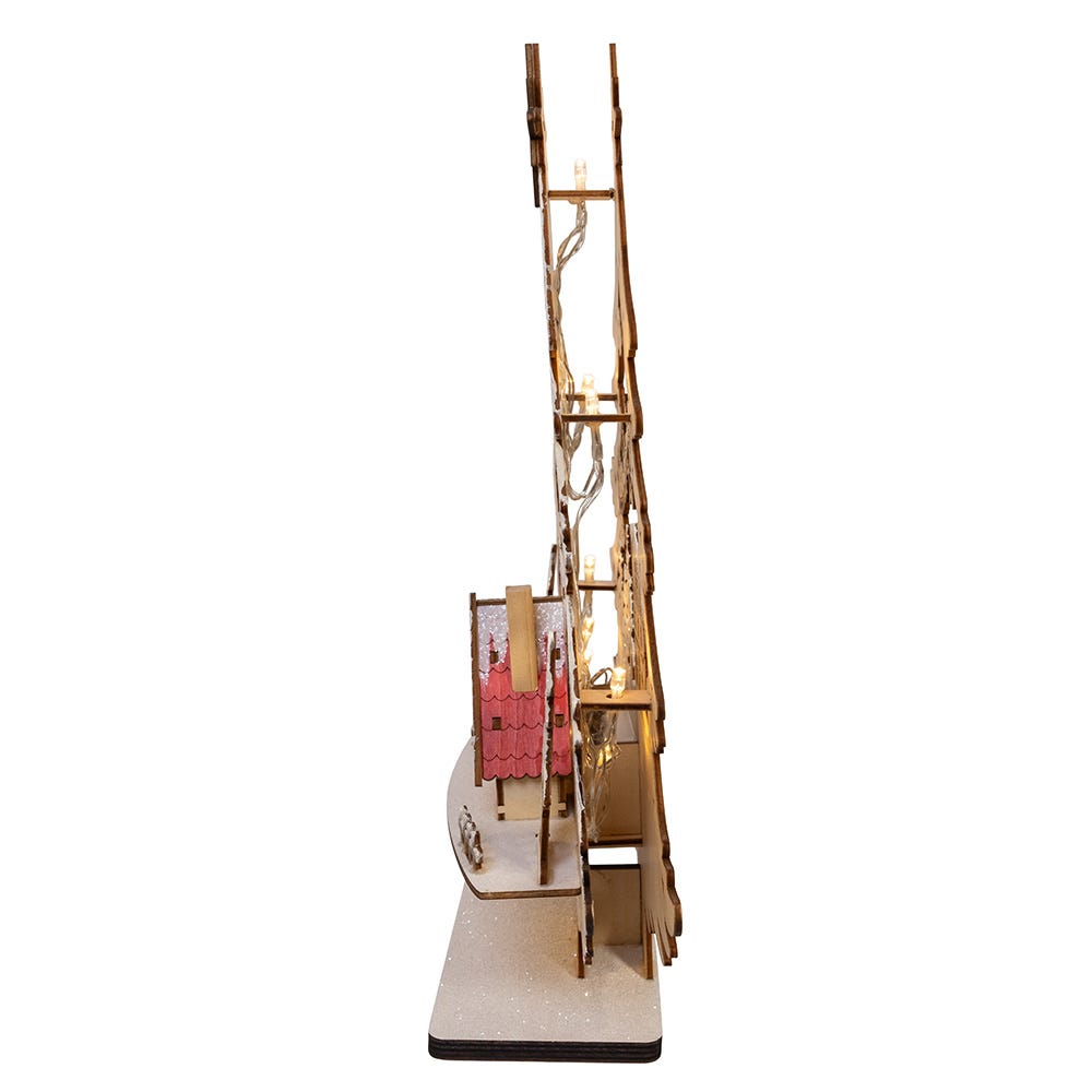 Kurt Adler 15-Inch Battery Operated 10-Light Tree With Village Scene